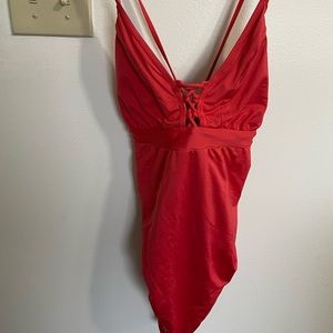 A Pea in the Pod Maternity cross-front one piece bathing suit